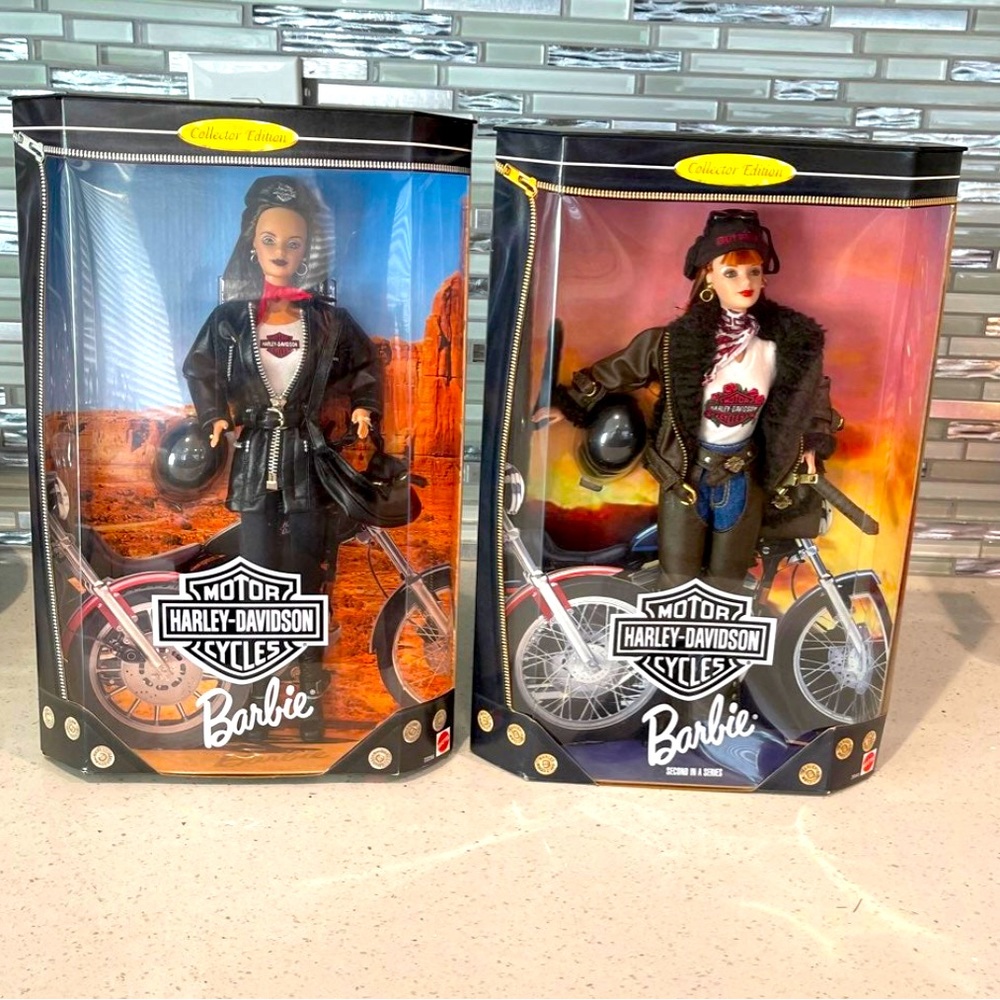 Set of 2 Harley Davidson Barbies
